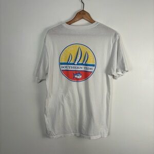 Southern Tide Mens Large White Graphic Tee